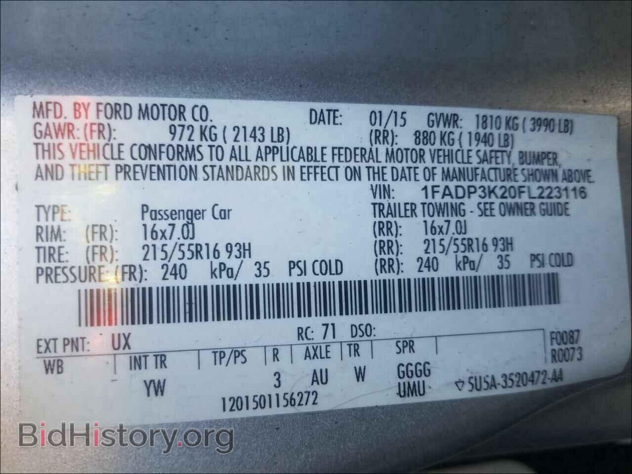 2015 FORD FOCUS - VIN: 1FADP3K20FL223116 - Фото 10