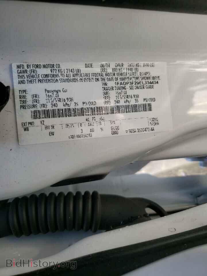 2014 FORD FOCUS - VIN: 1FADP3F29EL334434 - Фото 10