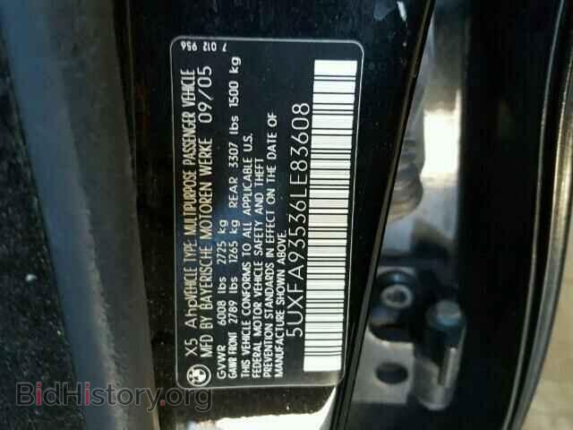 2006 BMW X5 - VIN: 5UXFA93536LE83608 - Фото 10