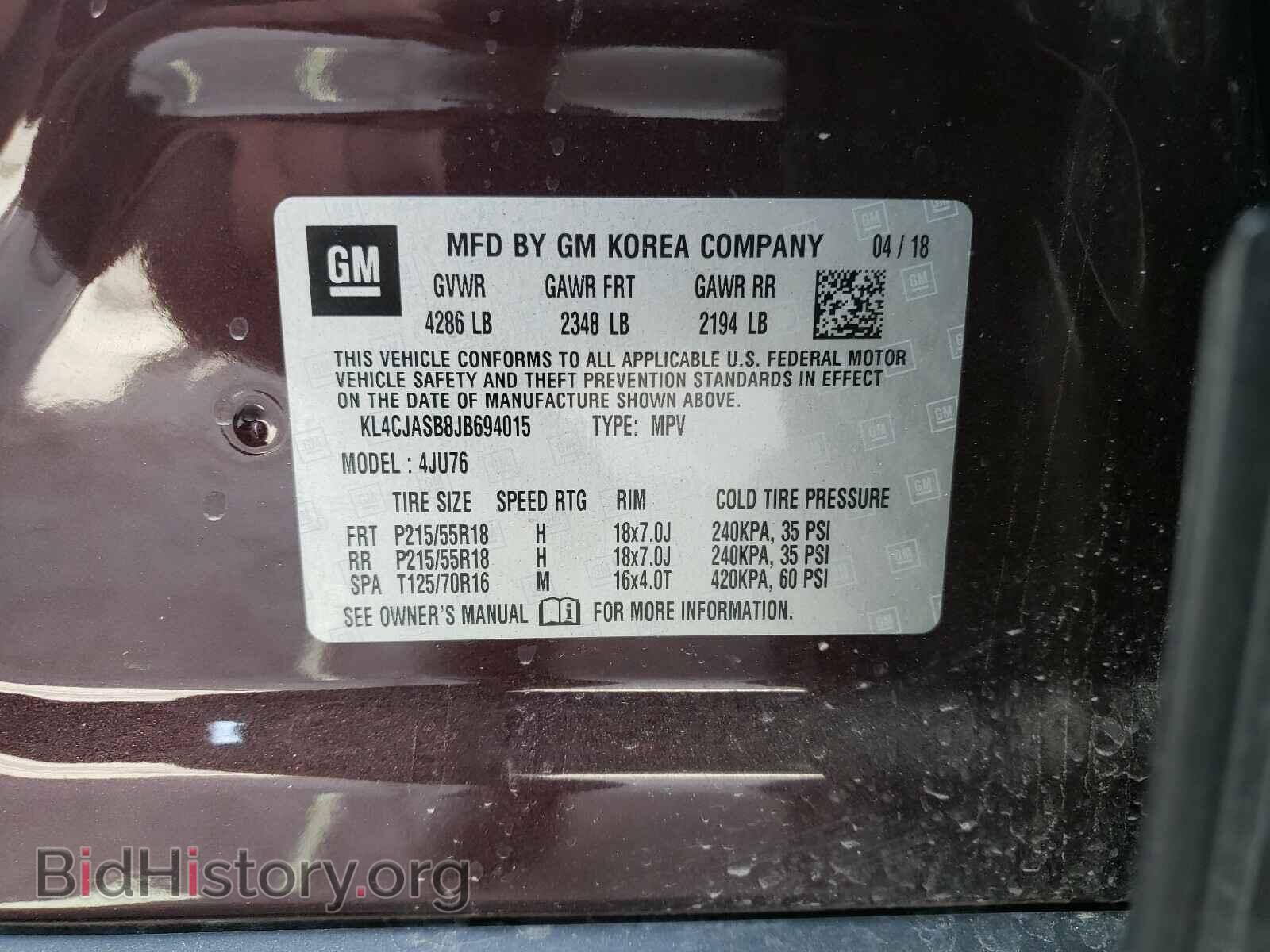 2018 BUICK ENCORE - VIN: KL4CJASB8JB694015 - Photo 10