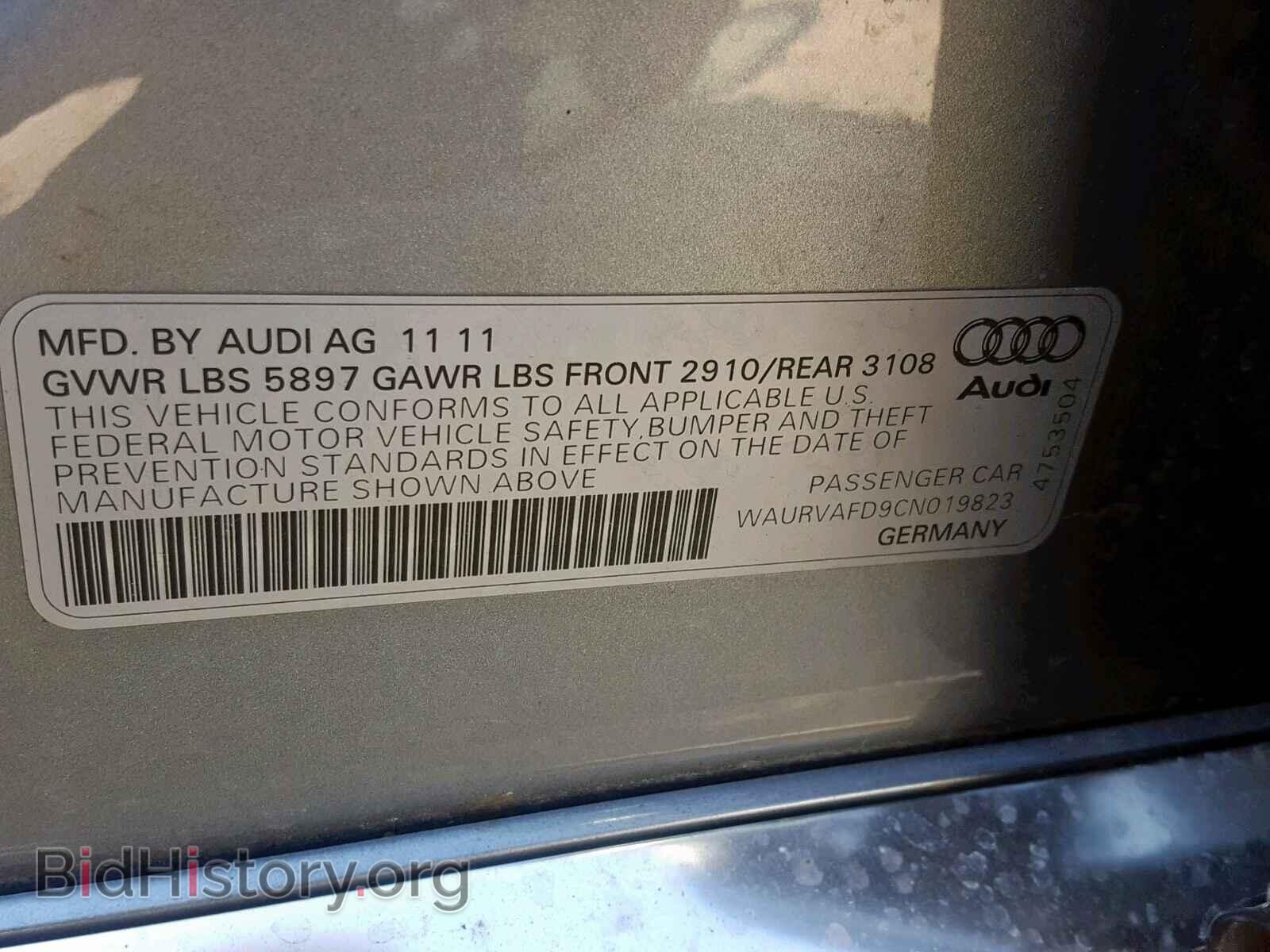 2012 AUDI A8 - VIN: WAURVAFD9CN019823 - Фото 10