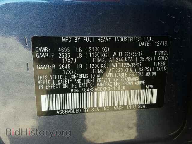 2017 SUBARU OUTBACK - VIN: 4S4BSACCXH3313836 - Photo 10