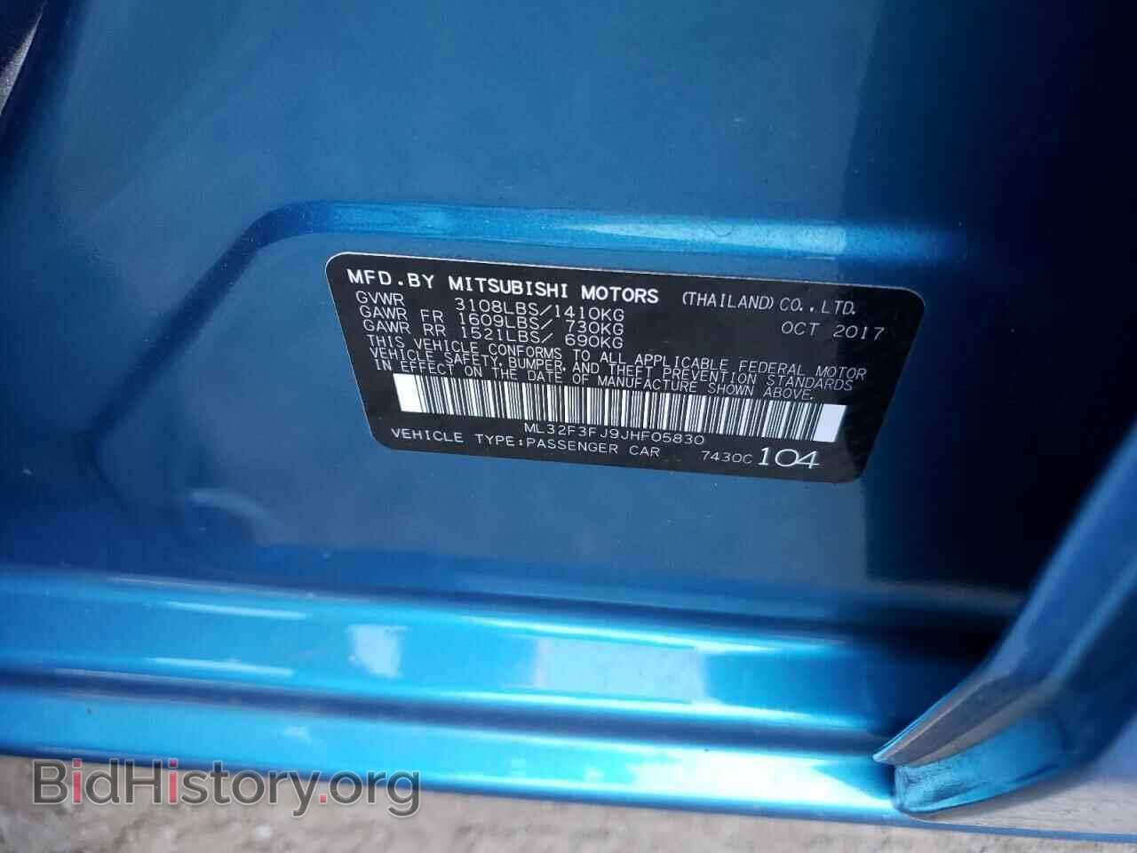 2018 MITSUBISHI MIRAGE - VIN: ML32F3FJ9JHF05830 - Фото 10