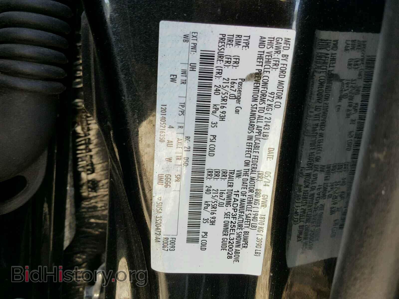 2014 FORD FOCUS - VIN: 1FADP3F25EL320028 - Фото 10