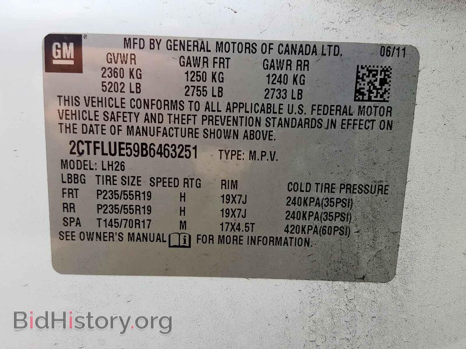 2011 GMC TERRAIN - VIN: 2CTFLUE59B6463251 - Фото 10