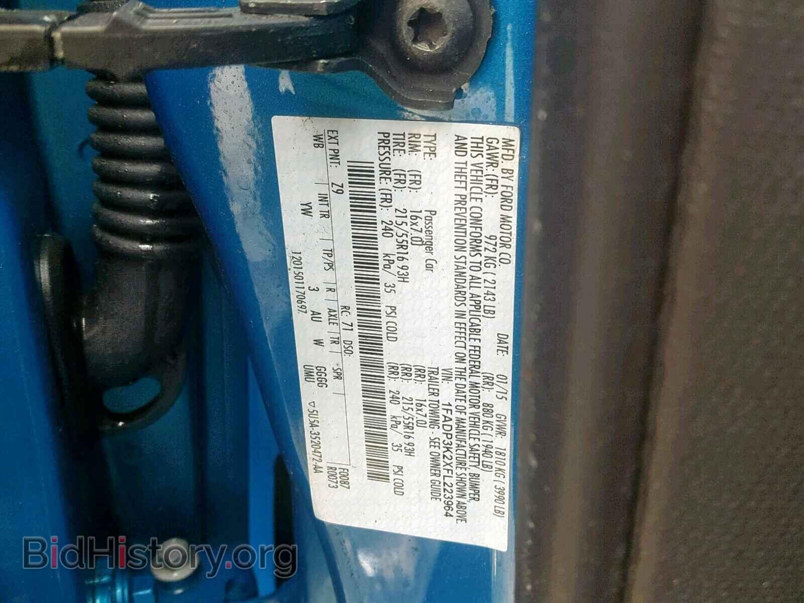 2015 FORD FOCUS SE - VIN: 1FADP3K2XFL223964 - Фото 9