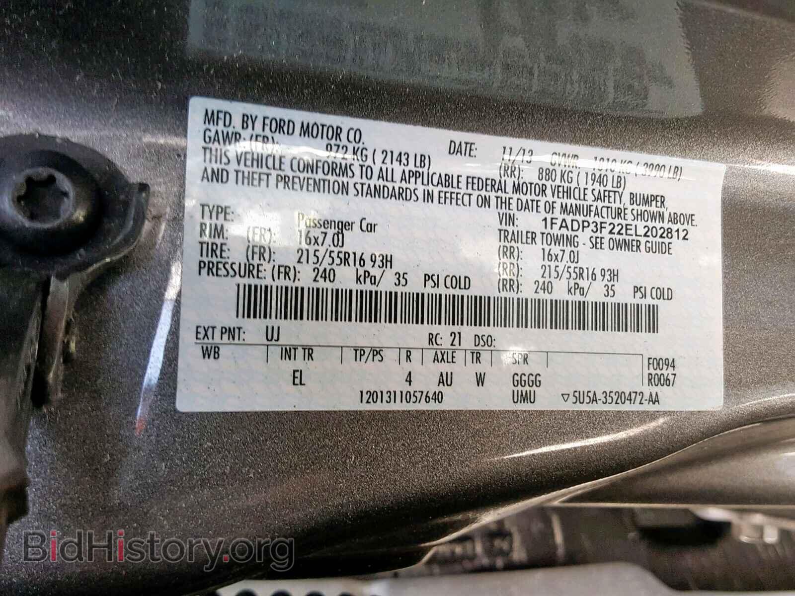 2014 FORD FOCUS SE - VIN: 1FADP3F22EL202812 - Фото 10