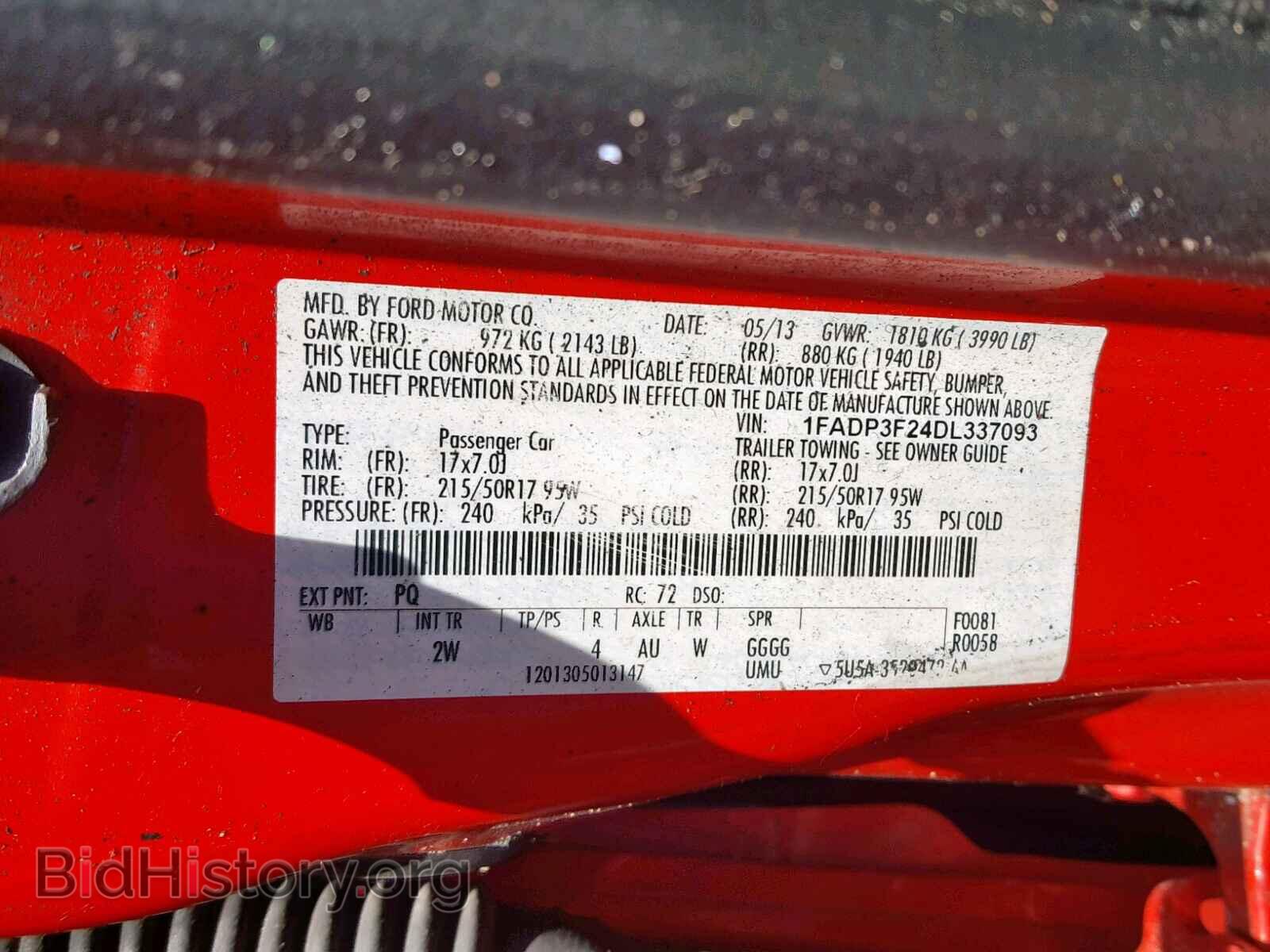 2013 FORD FOCUS SE - VIN: 1FADP3F24DL337093 - Фото 10