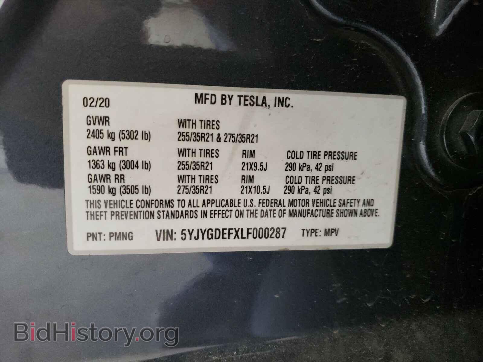 2020 TESLA MODEL Y - VIN: 5YJYGDEFXLF000287 - Фото 10