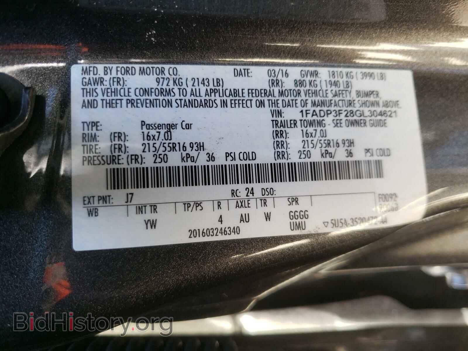 2016 FORD FOCUS - VIN: 1FADP3F28GL304621 - Фото 10