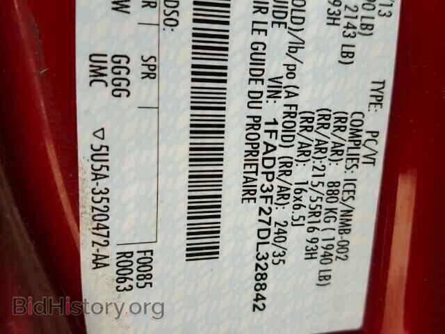 2013 FORD FOCUS - VIN: 1FADP3F27DL328842 - Фото 10