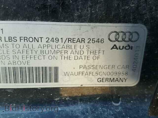 2012 AUDI A4 - VIN: WAUFFAFL5CN009958 - Фото 10