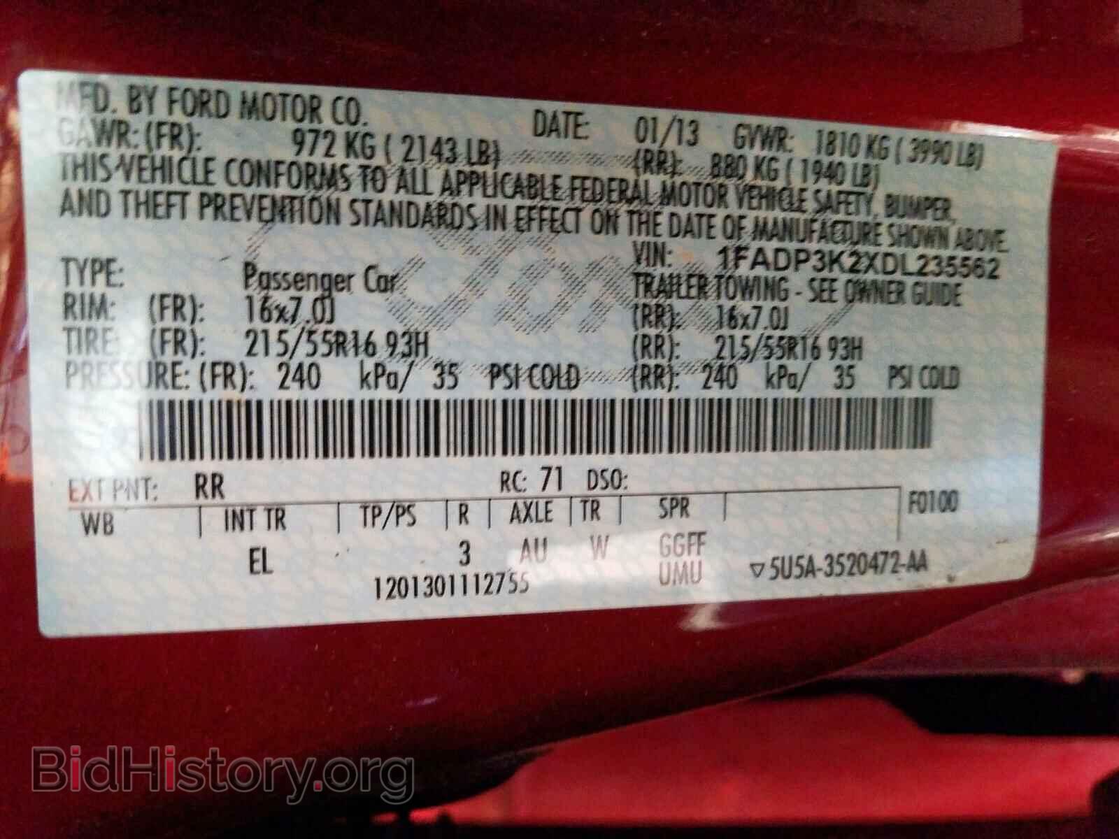2013 FORD FOCUS - VIN: 1FADP3K2XDL235562 - Фото 10