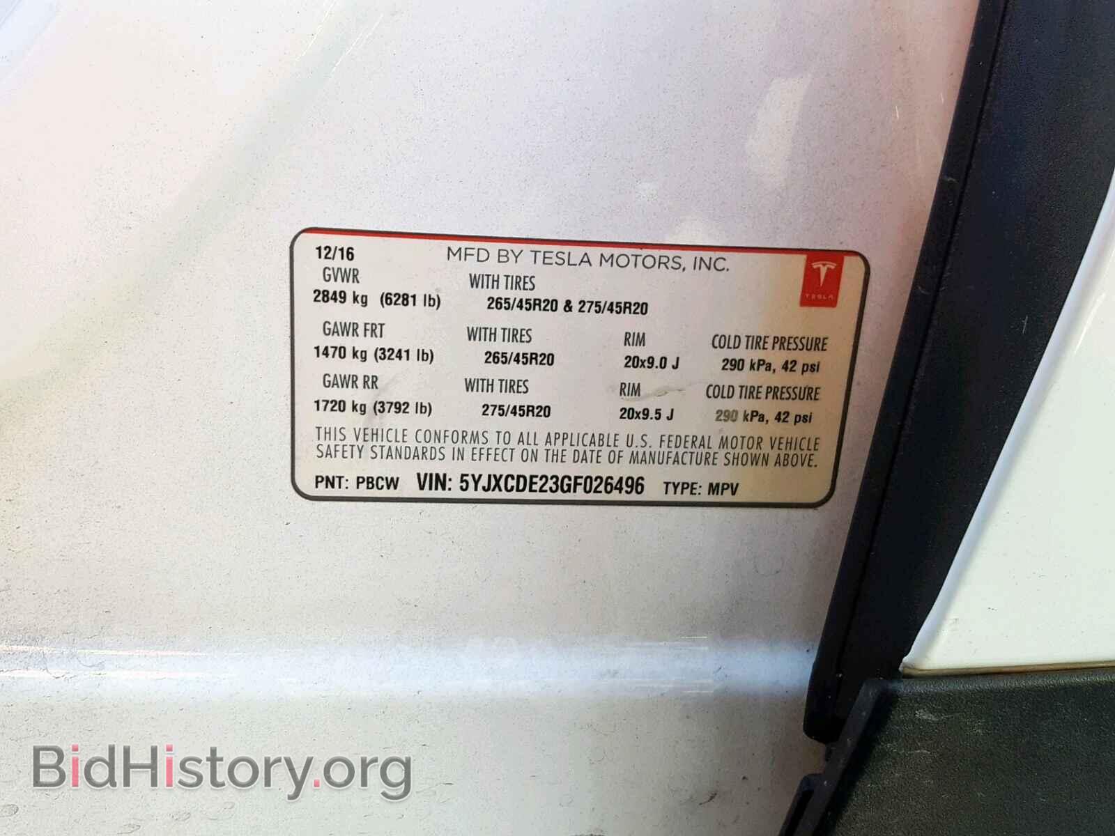 2016 TESLA MODEL X - VIN: 5YJXCDE23GF026496 - Photo 10