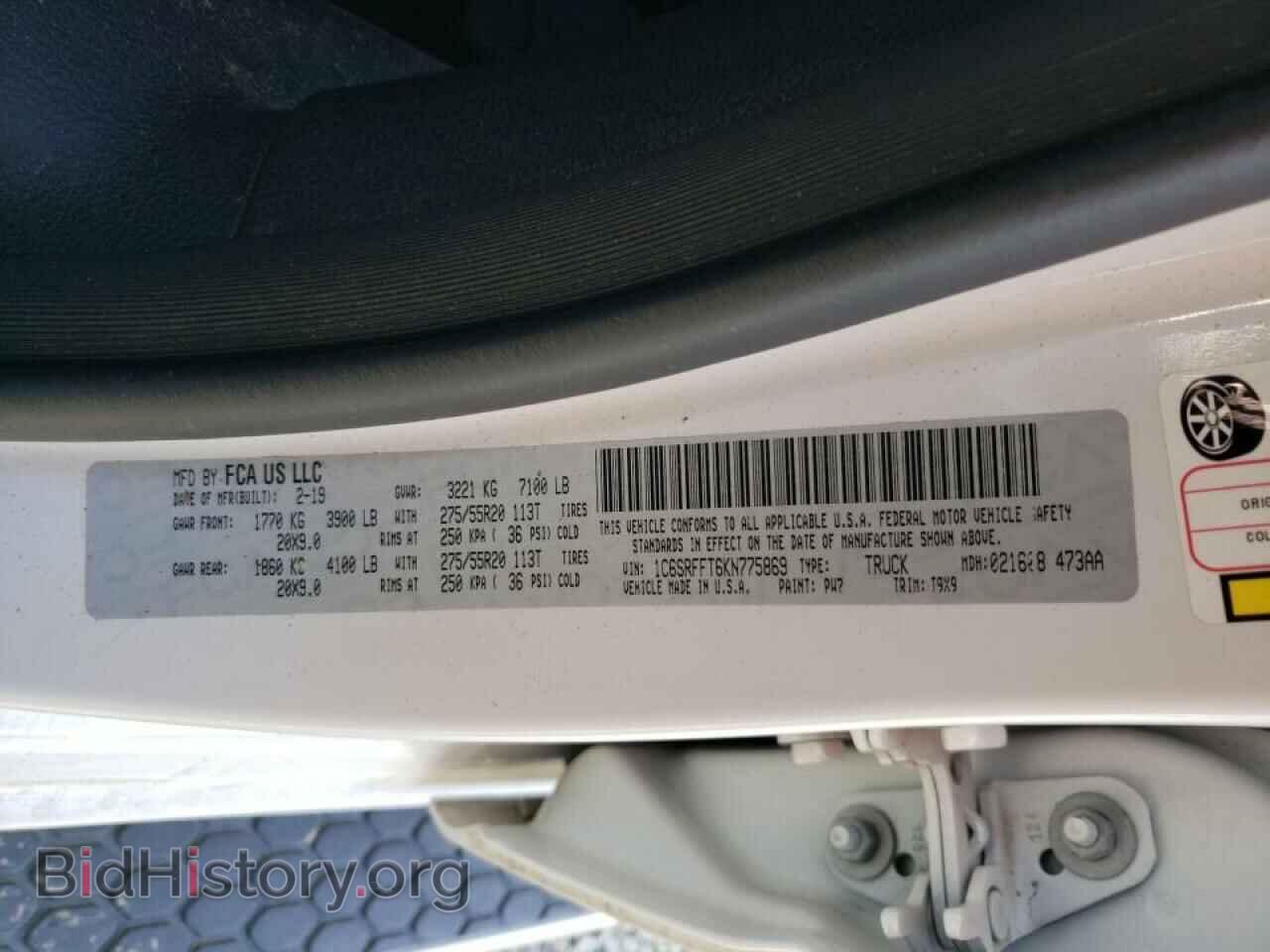 2019 RAM 1500 - VIN: 1C6SRFFT6KN775869 - Фото 10