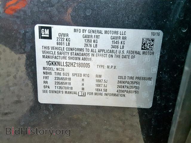 2017 GMC ACADIA SLE - VIN: 1GKKNLLS2HZ180005 - Фото 10