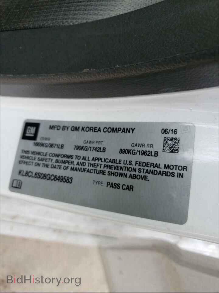2016 CHEVROLET SPARK - VIN: KL8CL6S08GC649583 - Фото 10