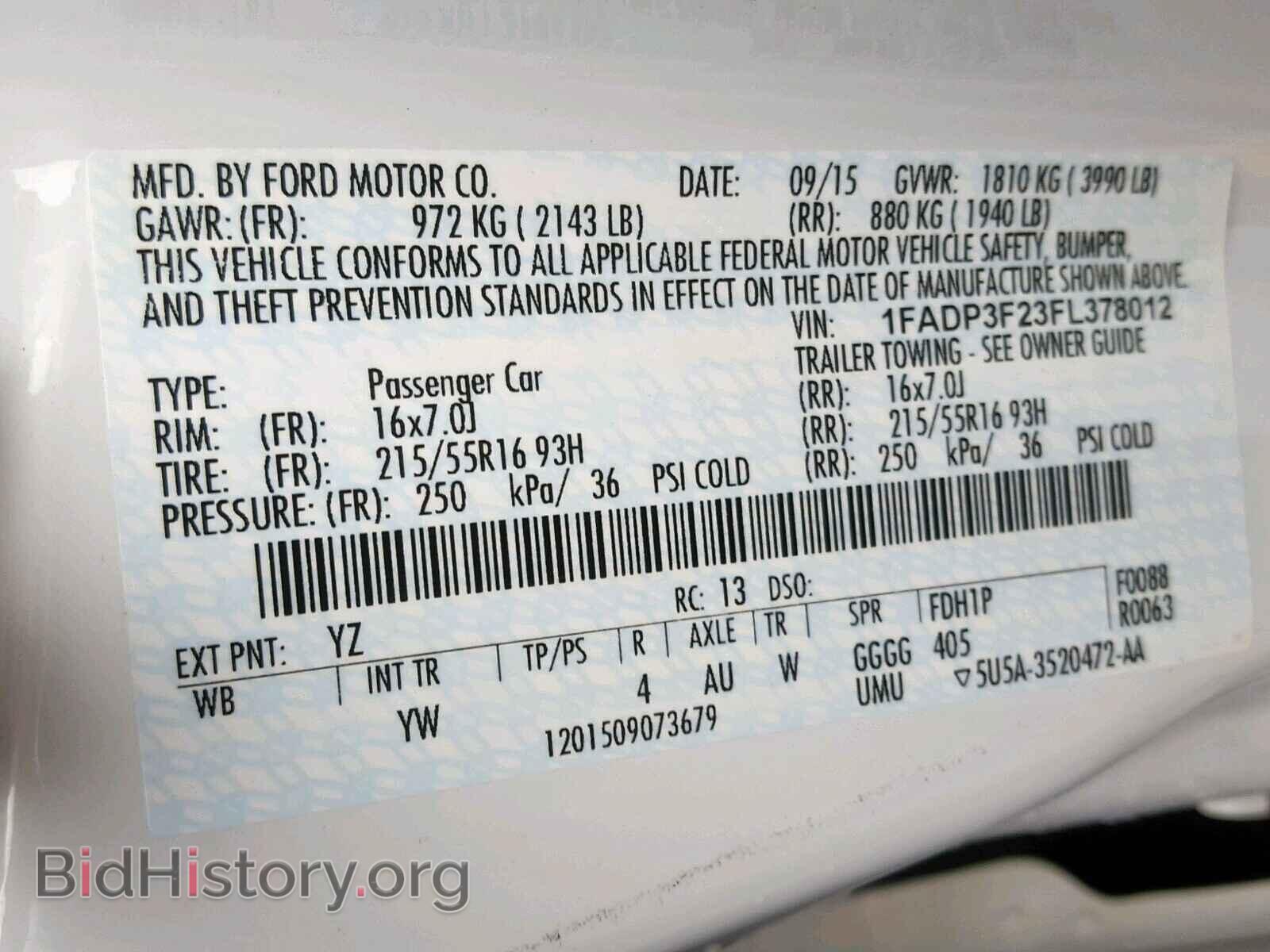 2015 FORD FOCUS SE - VIN: 1FADP3F23FL378012 - Фото 10