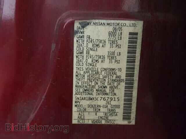 2005 NISSAN PATHFINDER - VIN: 5N1AR18WX5C767915 - Фото 10