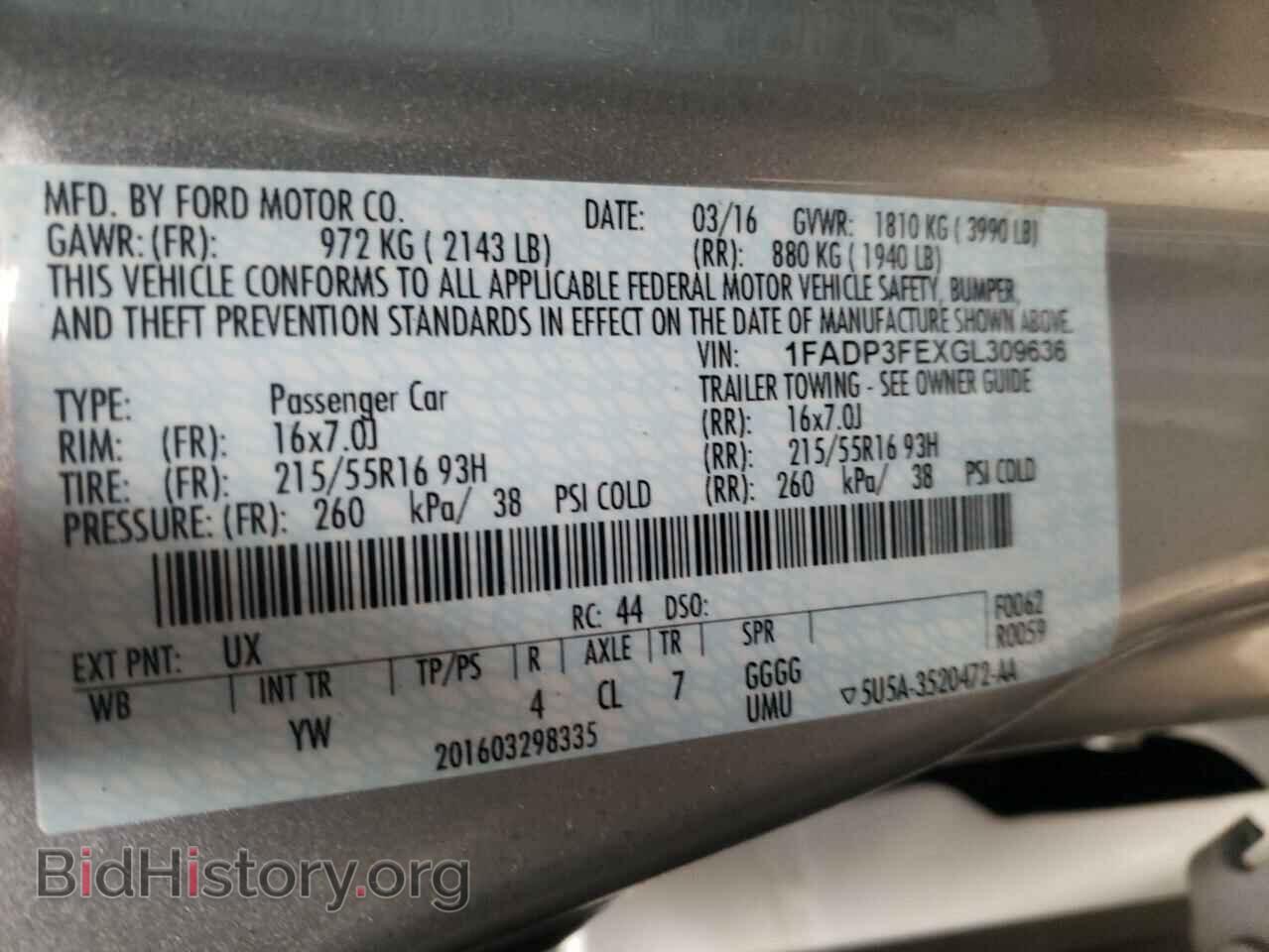 2016 FORD FOCUS - VIN: 1FADP3FEXGL309636 - Фото 10
