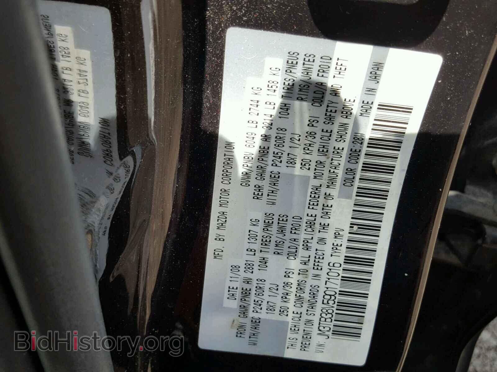 2009 MAZDA CX-9 - VIN: JM3TB38V590171016 - Фото 10