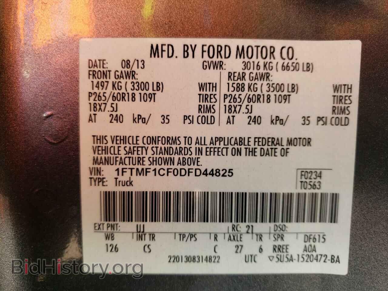 2013 FORD F150 - VIN: 1FTMF1CF0DFD44825 - Фото 10