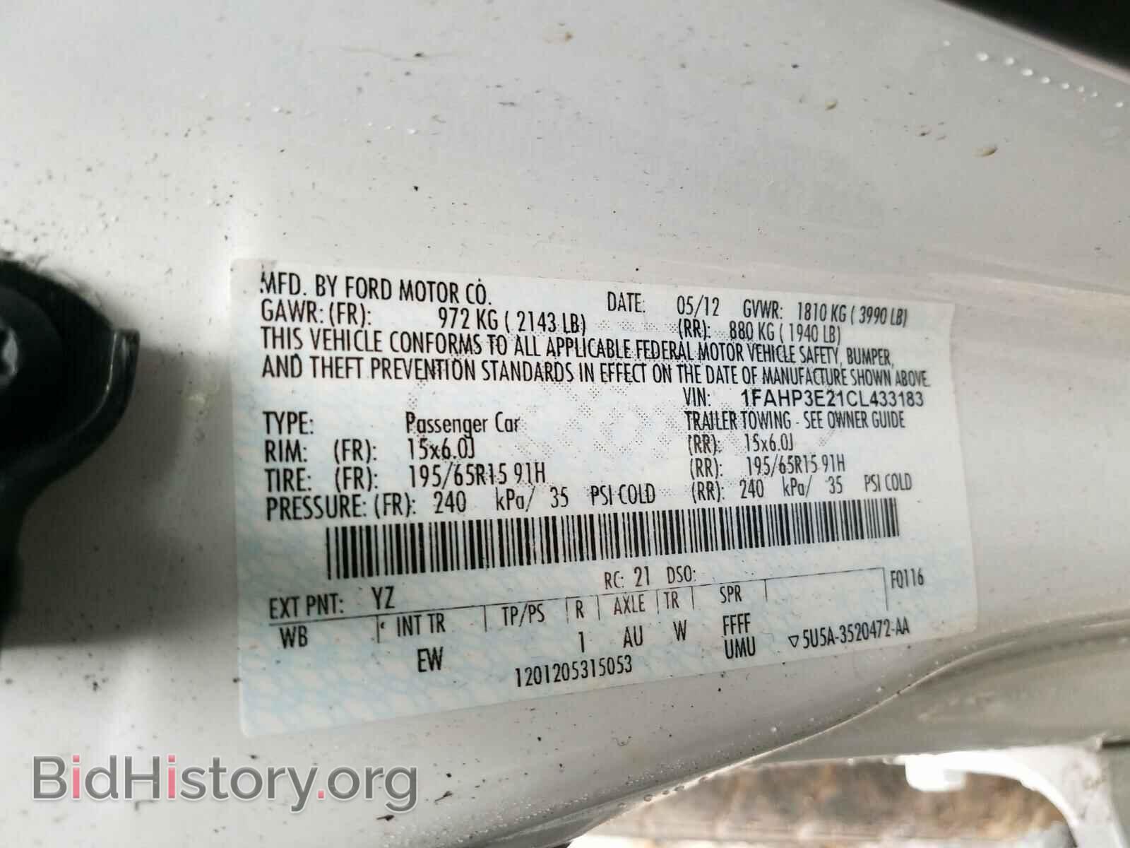 2012 FORD FOCUS - VIN: 1FAHP3E21CL433183 - Фото 10