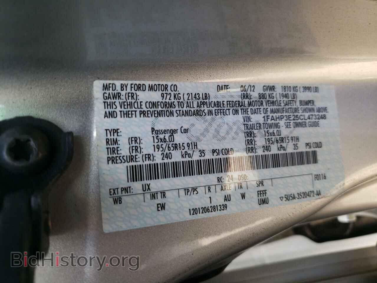 2012 FORD FOCUS - VIN: 1FAHP3E25CL473248 - Фото 10