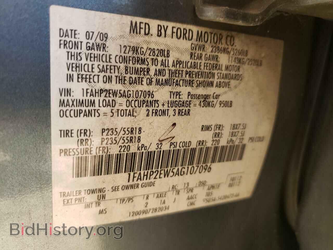 2010 FORD TAURUS - VIN: 1FAHP2EW5AG107096 - Photo 10