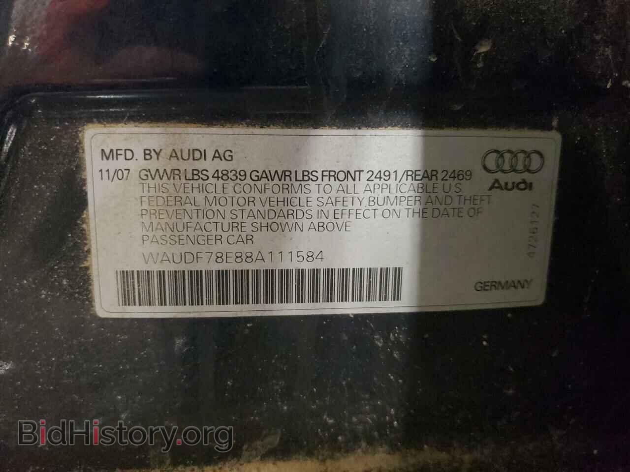 2008 AUDI A4 - VIN: WAUDF78E88A111584 - Photo 10