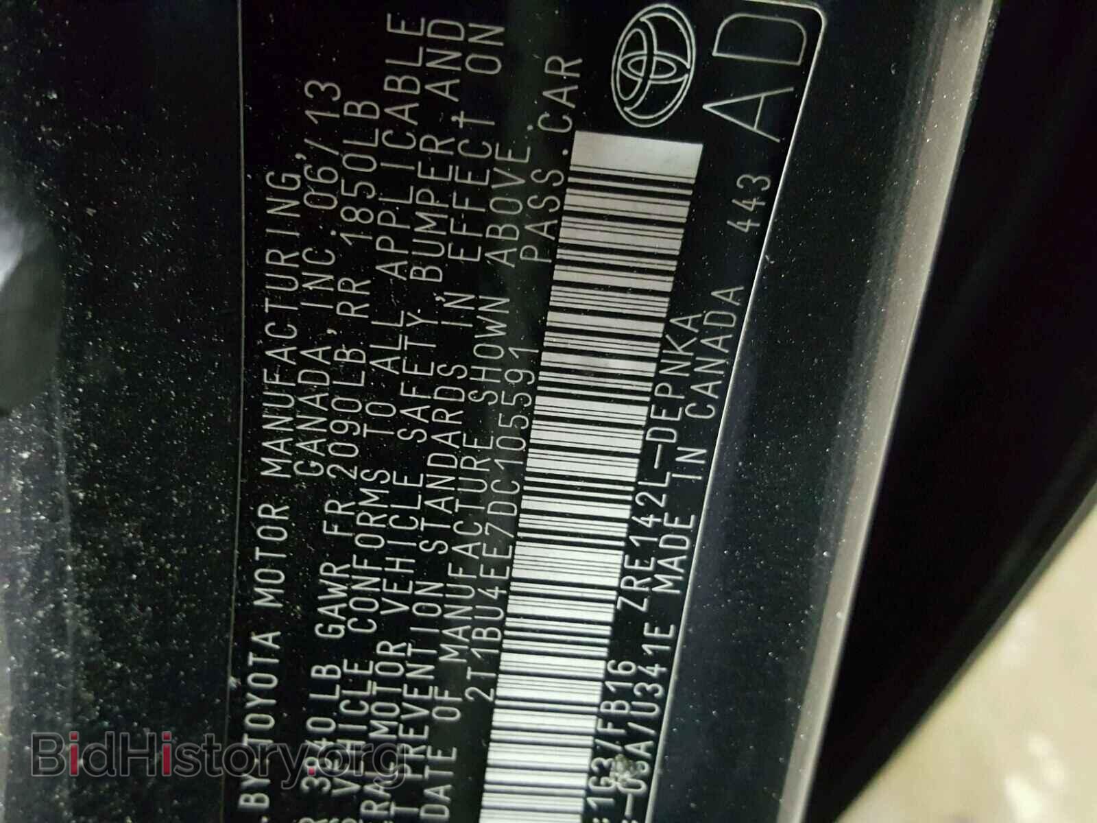 2013 TOYOTA COROLLA BA - VIN: 2T1BU4EE7DC105591 - Фото 10