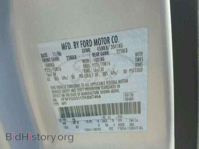 2007 FORD ESCAPE - VIN: 1FMYU03117KB87464 - Фото 10