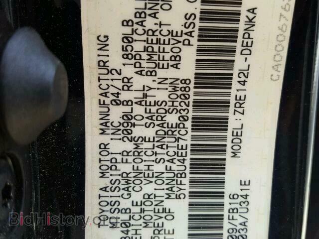 2012 TOYOTA COROLLA BA - VIN: 5YFBU4EE7CP032088 - Фото 10