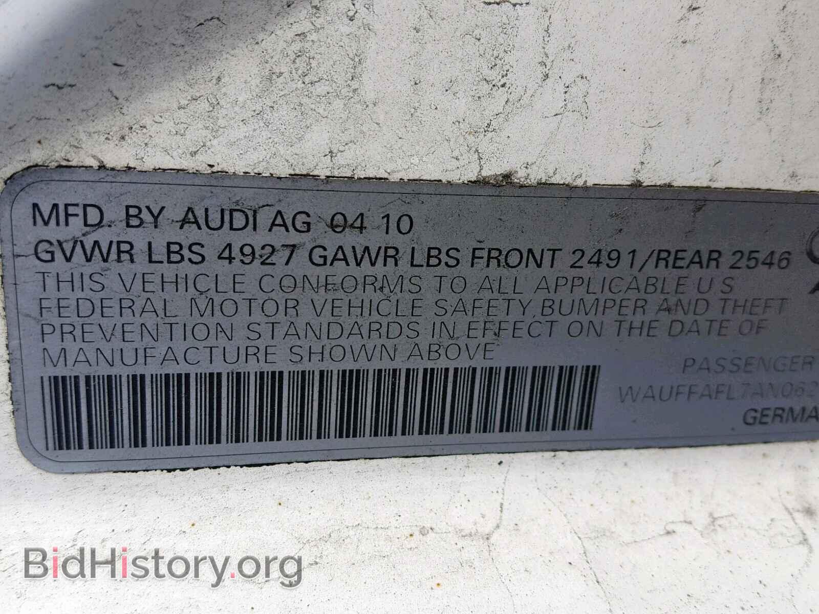 2010 AUDI A4 - VIN: WAUFFAFL7AN062044 - Фото 10