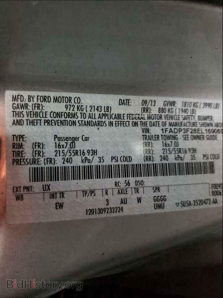2014 FORD FOCUS - VIN: 1FADP3F28EL169069 - Фото 10