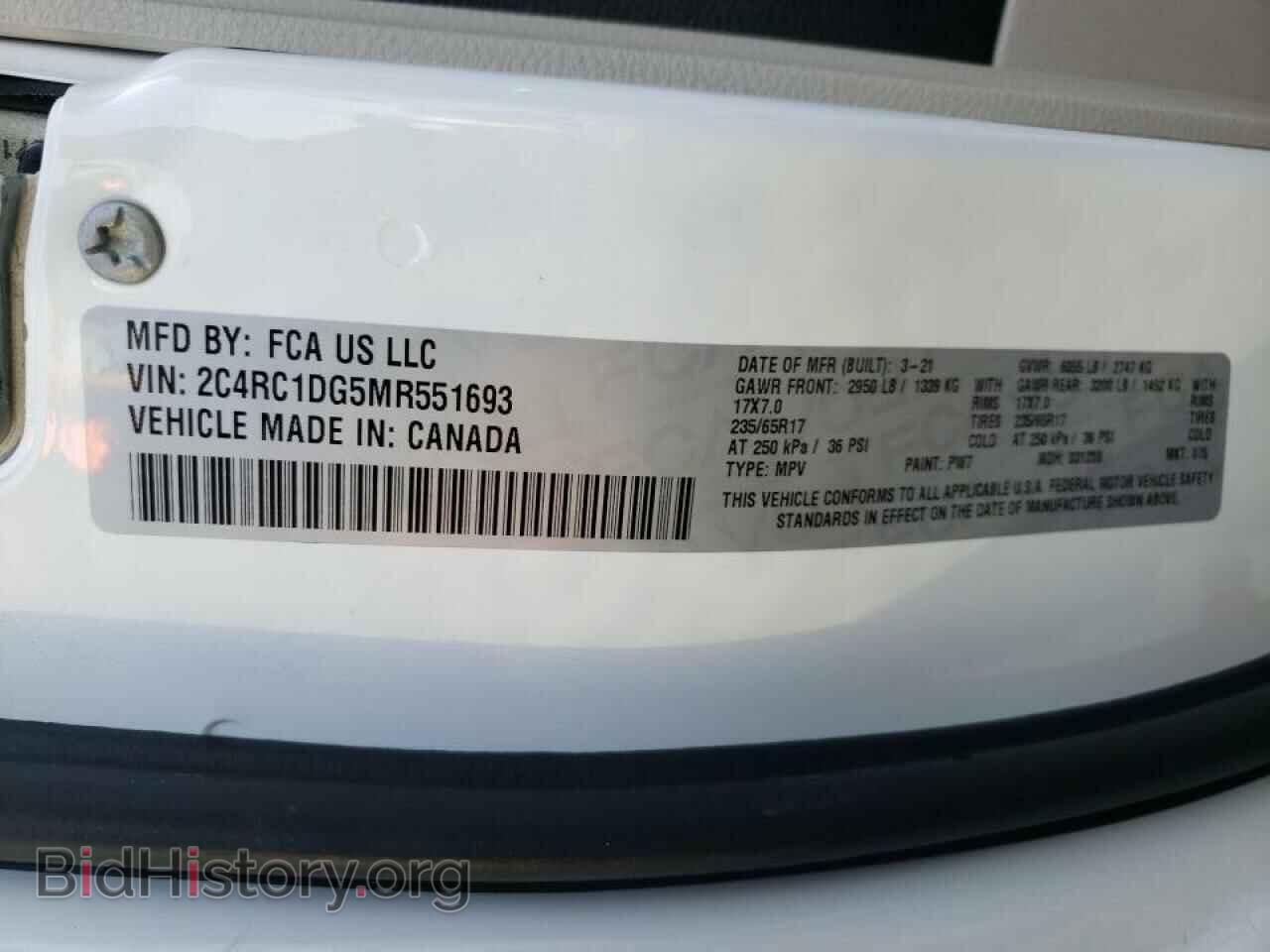 2021 CHRYSLER MINIVAN - VIN: 2C4RC1DG5MR551693 - Фото 10