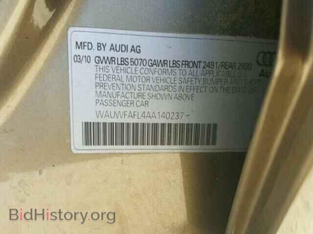 2010 AUDI A4 - VIN: WAUWFAFL4AA140237 - Фото 10