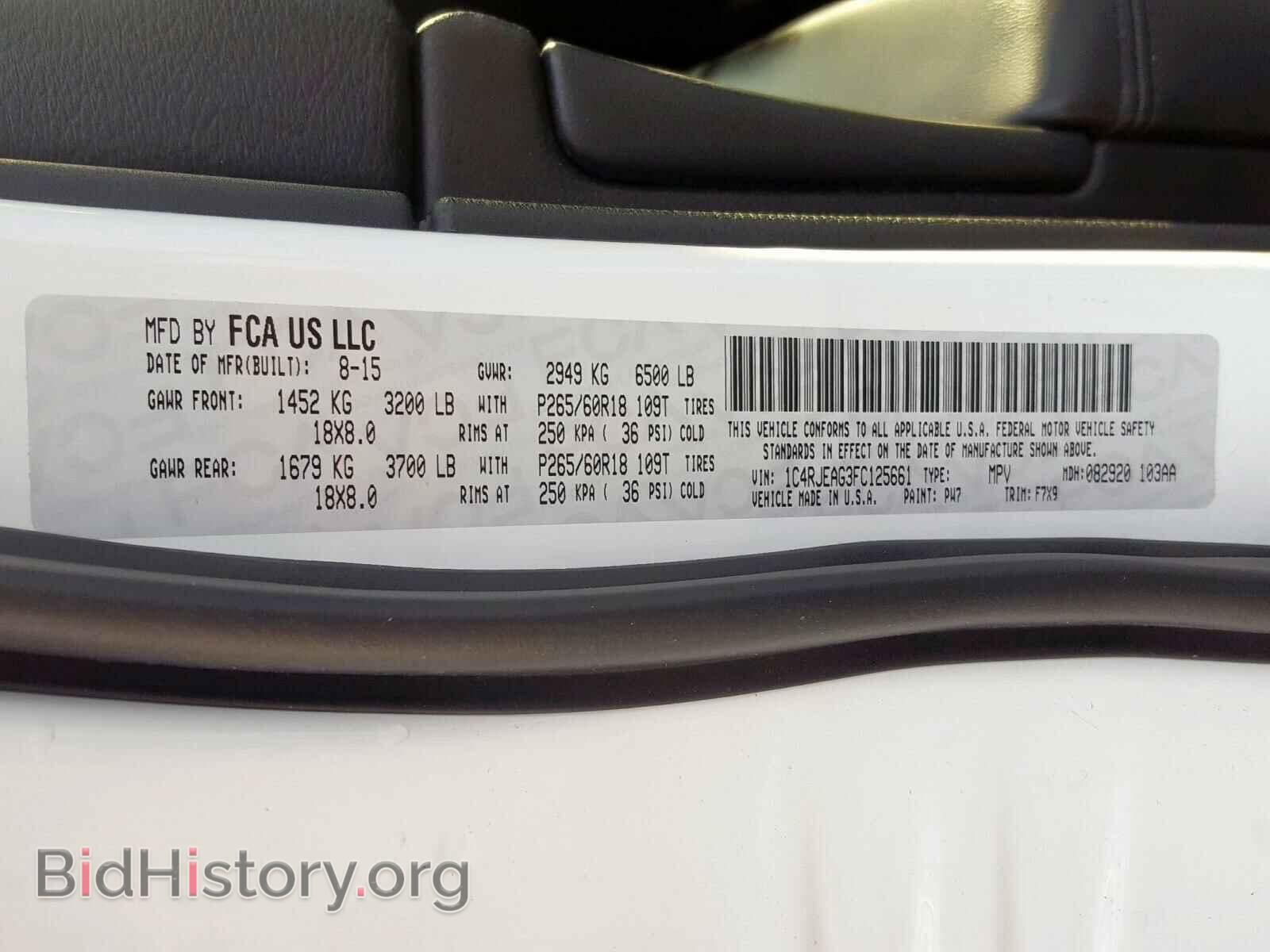 2015 JEEP CHEROKEE - VIN: 1C4RJEAG3FC125661 - Фото 10