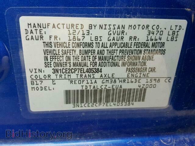 2014 NISSAN VERSA - VIN: 3N1CE2CP7EL405384 - Фото 10