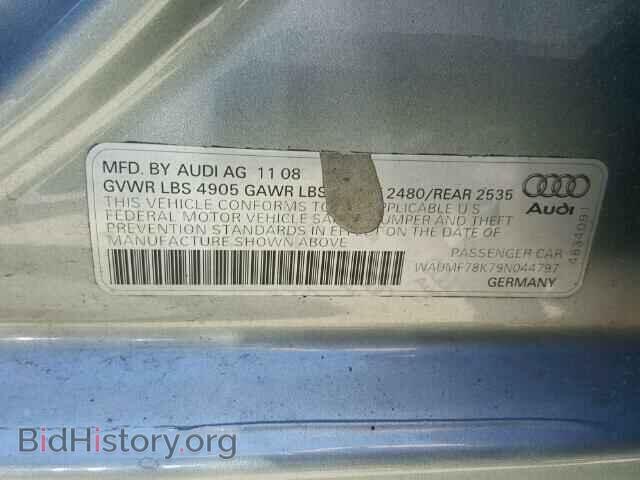 2009 AUDI A4 - VIN: WAUMF78K79N044797 - Фото 10