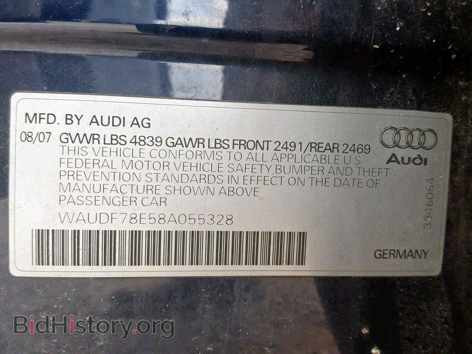 2008 AUDI A4 - VIN: WAUDF78E58A055328 - Фото 10