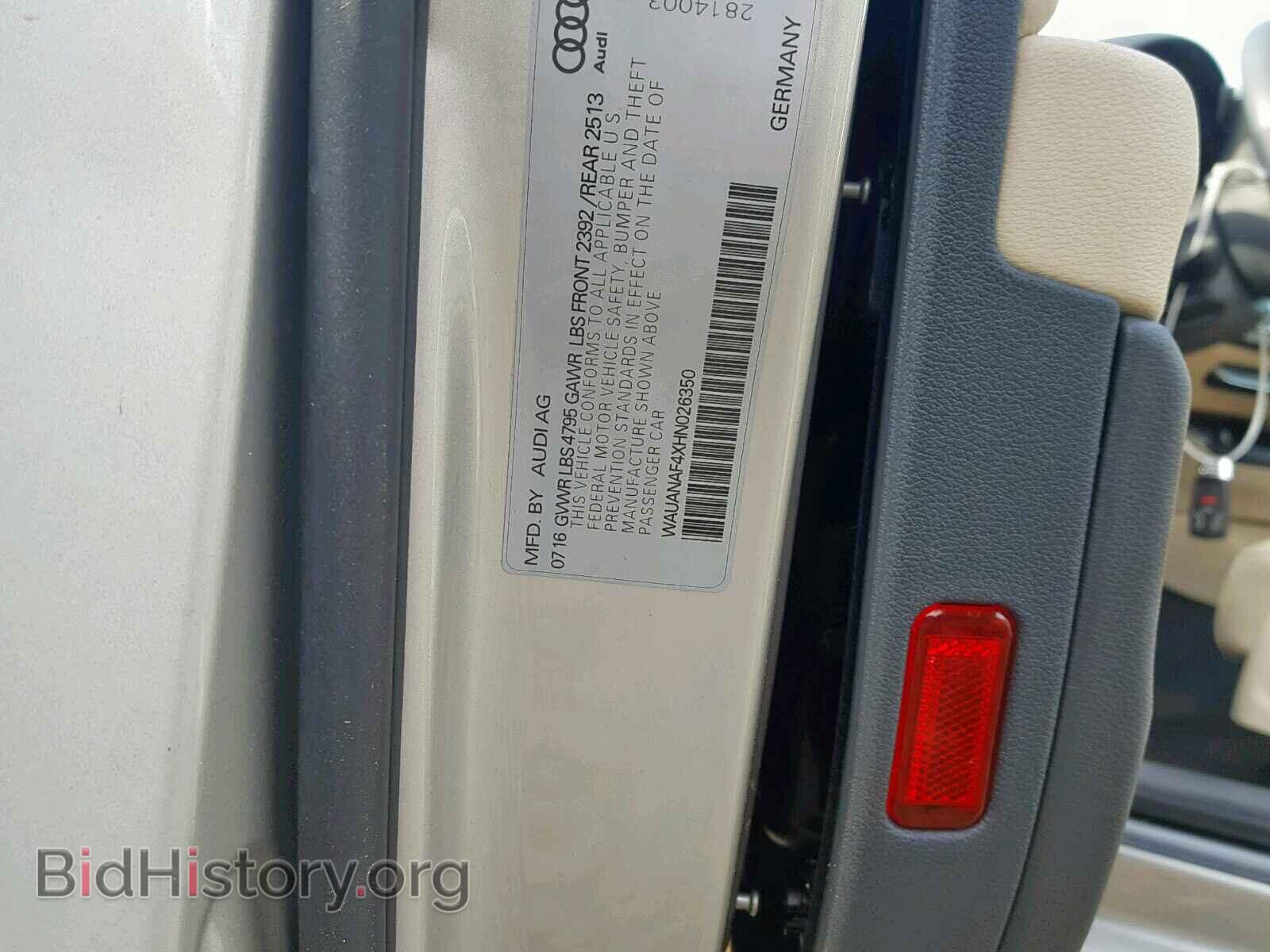 2017 AUDI A4 - VIN: WAUANAF4XHN026350 - Фото 10