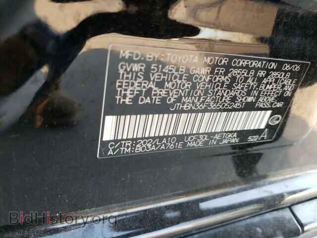 2006 LEXUS LS430 - VIN: JTHBN36F365052451 - Фото 10