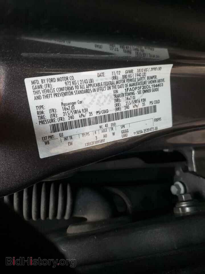 2013 FORD FOCUS - VIN: 1FADP3F20DL194403 - Фото 10