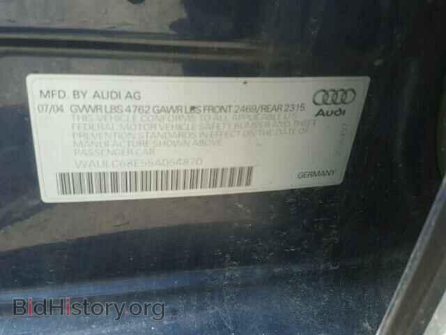 2005 AUDI A4 - VIN: WAULC68E55A054870 - Фото 10