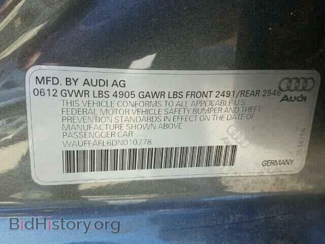 2013 AUDI A4 - VIN: WAUFFAFL6DN010778 - Фото 10