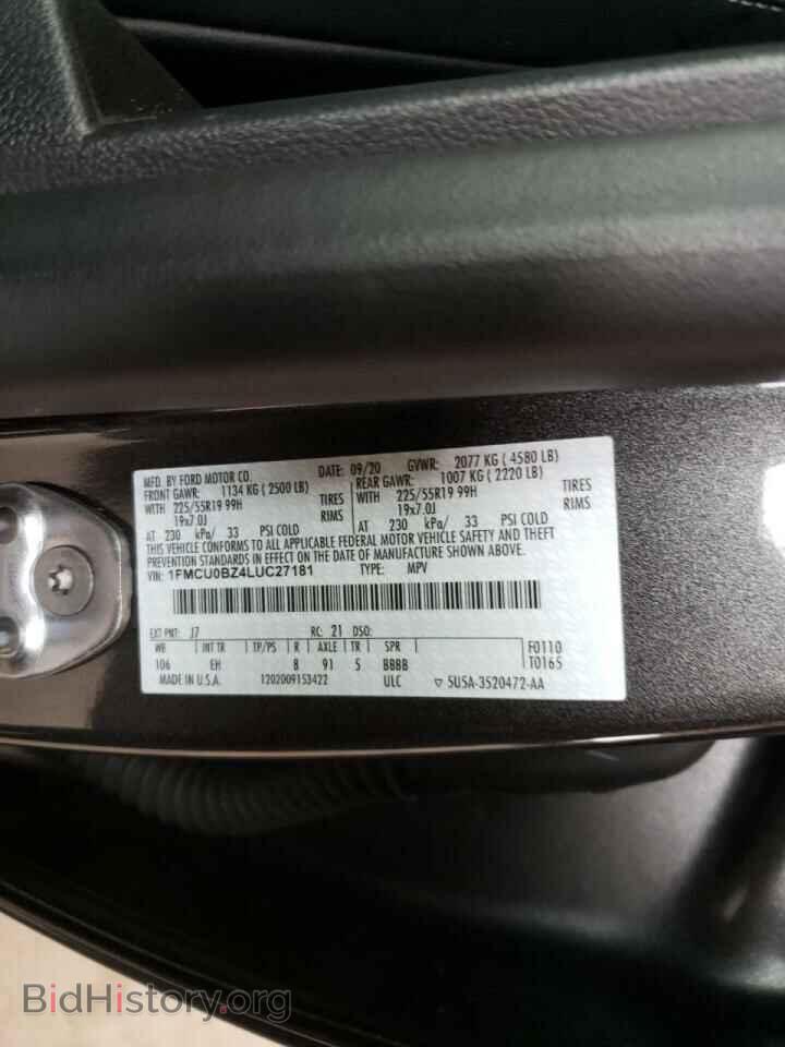 2020 FORD ESCAPE - VIN: 1FMCU0BZ4LUC27181 - Фото 10