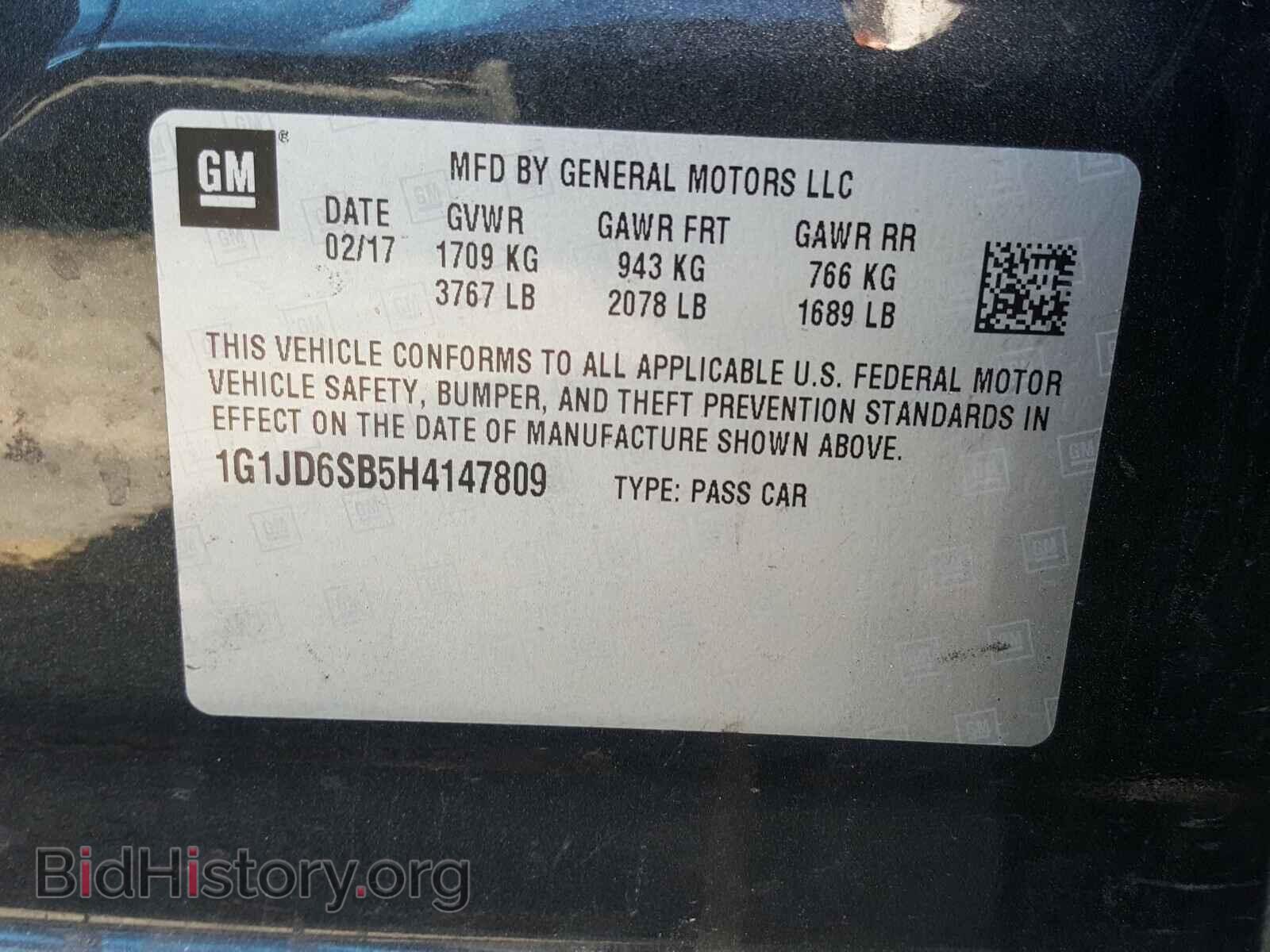 2017 CHEVROLET SONIC - VIN: 1G1JD6SB5H4147809 - Фото 10