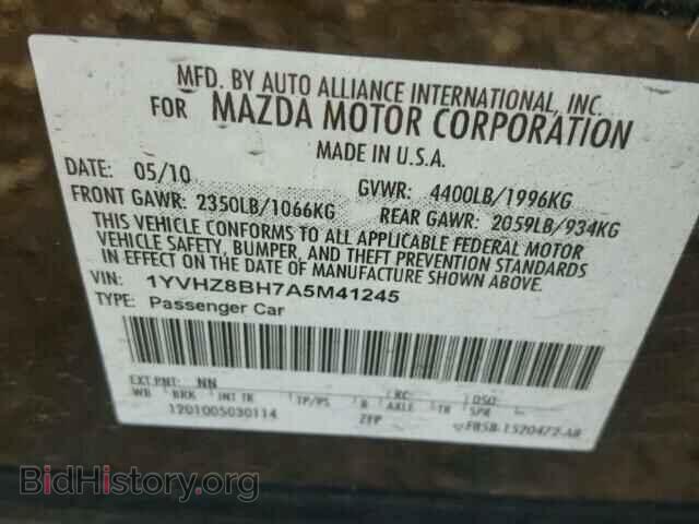 2010 MAZDA 6 - VIN: 1YVHZ8BH7A5M41245 - Фото 10