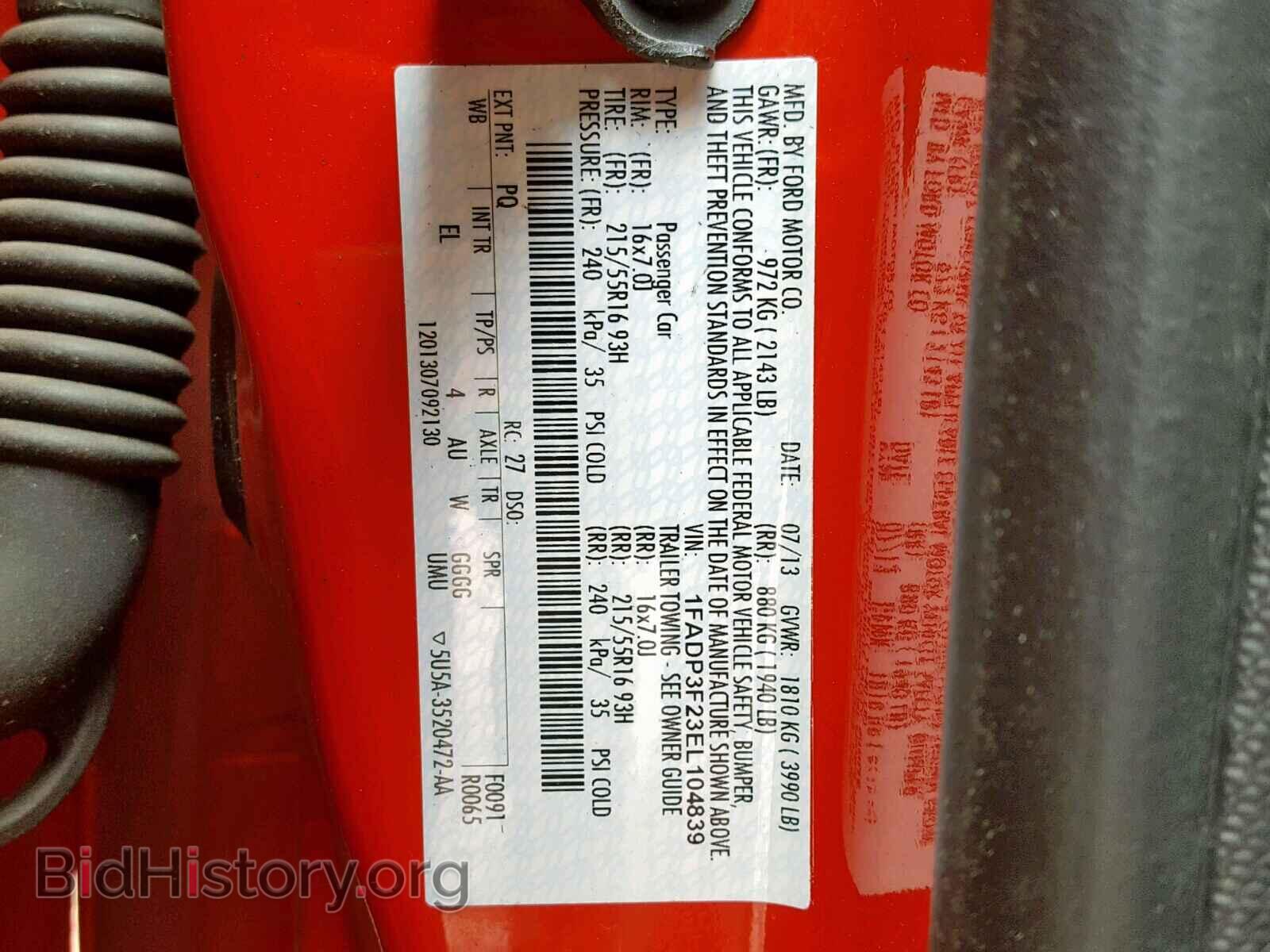 2014 FORD FOCUS SE - VIN: 1FADP3F23EL104839 - Фото 10